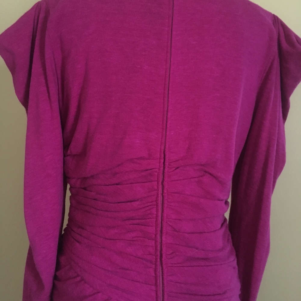 Louis Feraud Vintage Magenta Wool Sweater Dress 12 - Picture 7 of 8